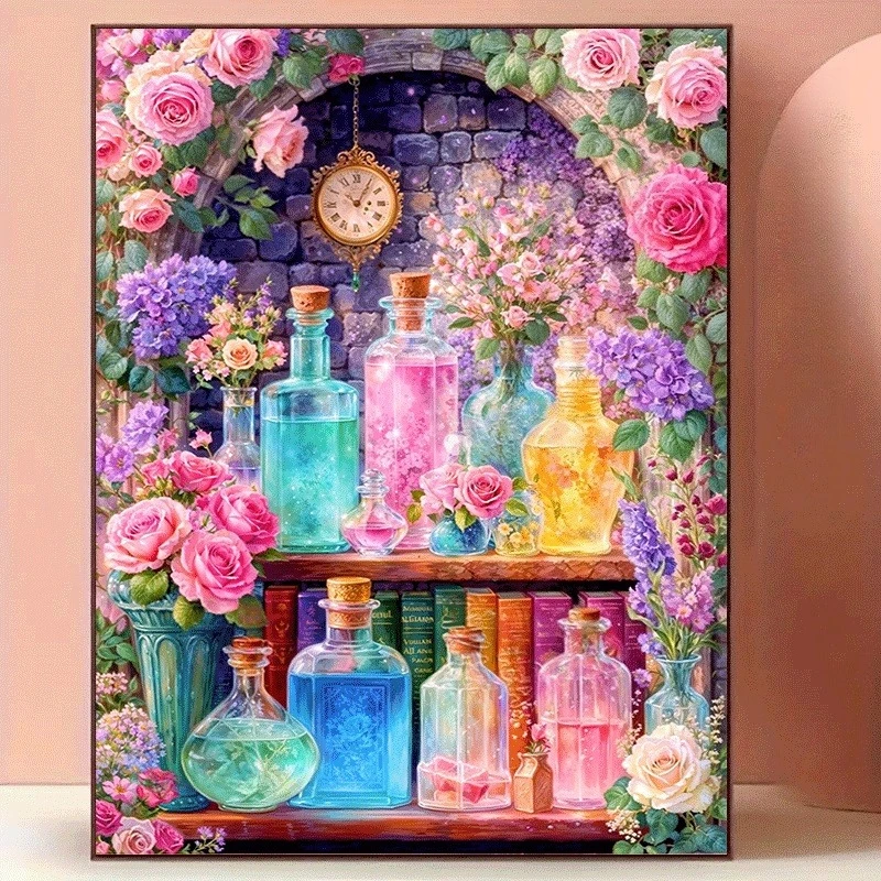 Photo Mosaic Print - ชุดงานประดิษฐ์เพชร (Diamond Painting) ลายดอกไม้/เค้ก/ความงาม สีสันสดใส งานศิลปะโมเสกเพชรแบบ