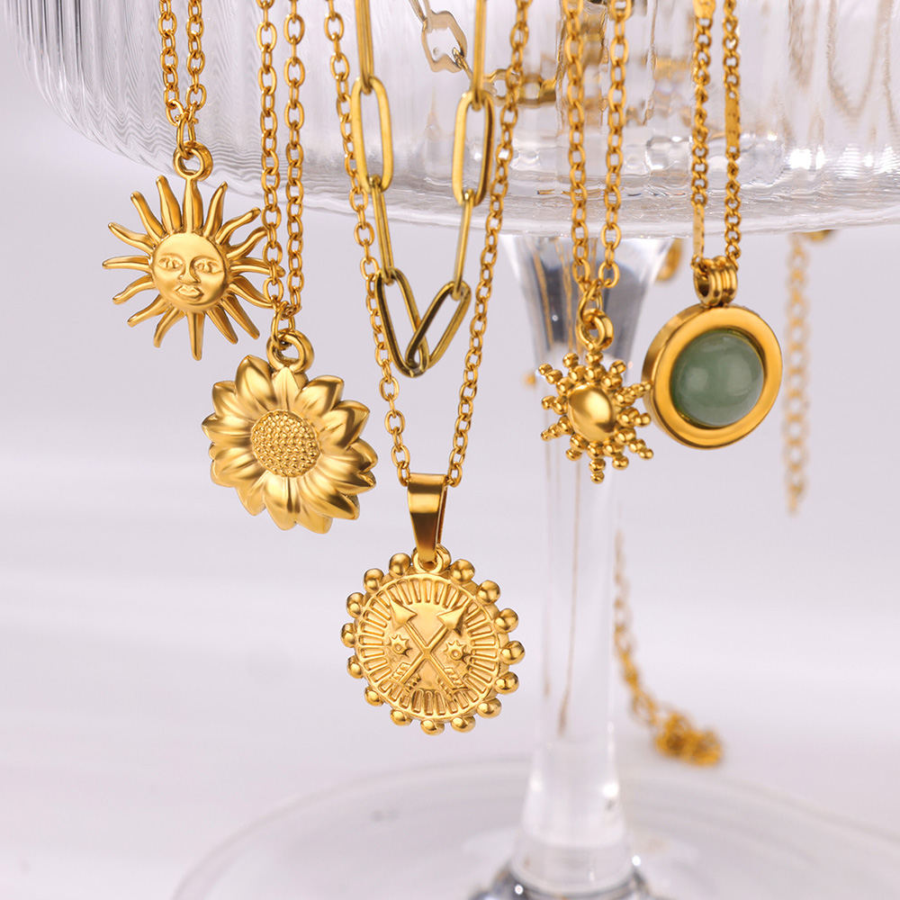 สแตนเลสเรขาคณิตสร้อยคอผู้หญิงแ - Birth Flower Necklace บทวิจารณ์และราคา